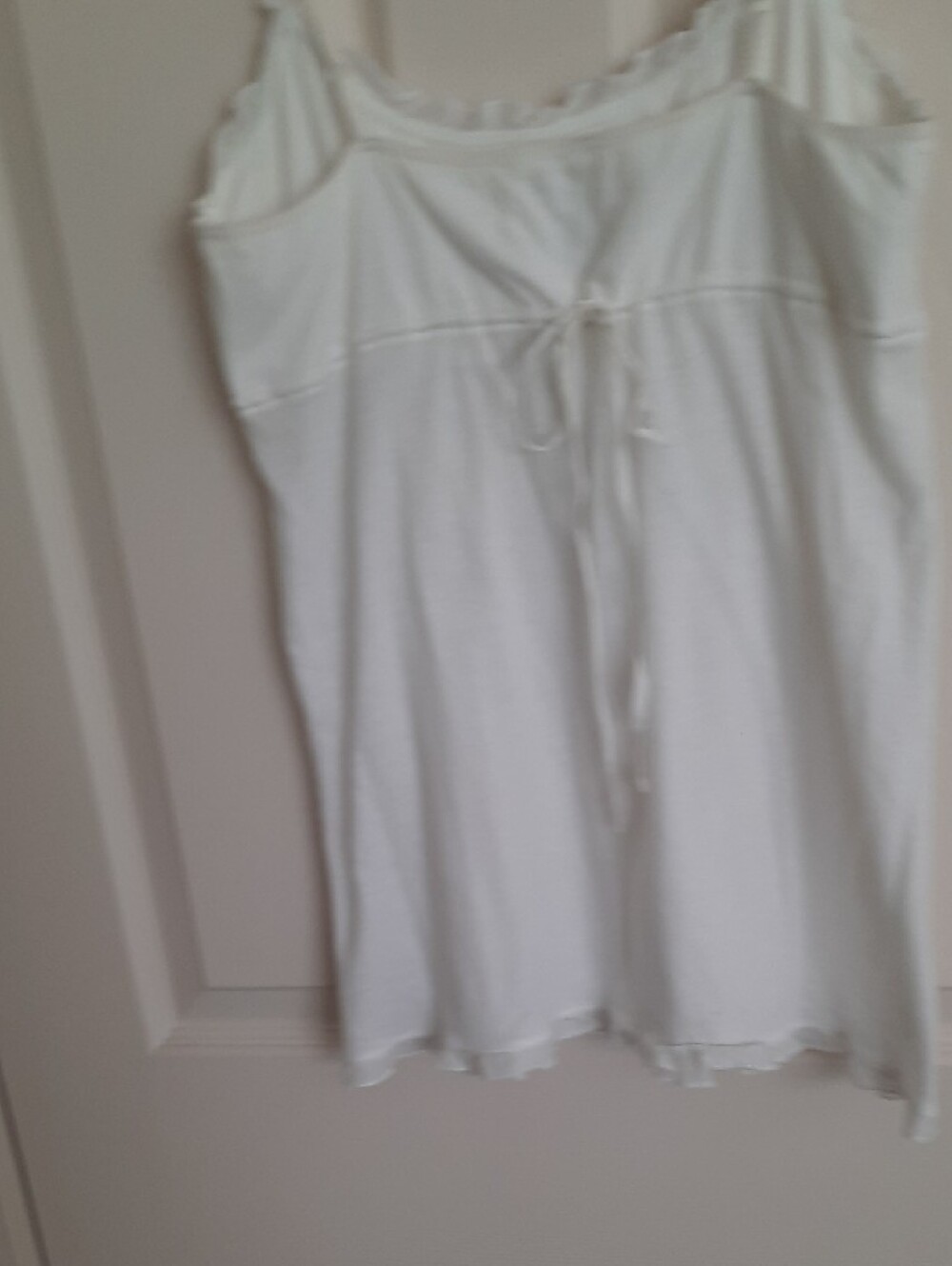 American Eagle Outfitters White Cotton Scalloped-Edge Camisole - Picture 3 of 5